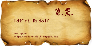 Mádi Rudolf névjegykártya